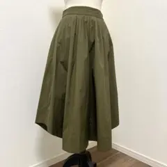 ミュベール muveil ガウチョ パンツ オリーブ色 グリーン36 春 夏