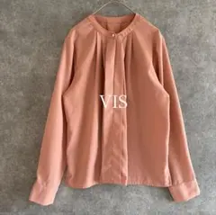 VIS｜ビス｜洗える・防シワ フロントタック長袖ブラウス