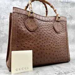 ✨希少品✨️GUCCI バンブー オーストリッチ ゴールド金具トートバッグ 茶色 2025年最新】グッチ バンブー オーストリッチ バッグの人気