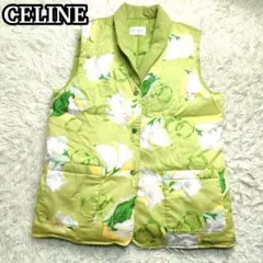 美品 CELINE セリーヌ ダウンベスト キルティング ベージュ マカダム 世界の セリーヌ CELINE ダウンベスト キルティングベスト 軽量