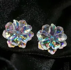 即日発送❕オーロラ椿お花ピアス 韓国 人気