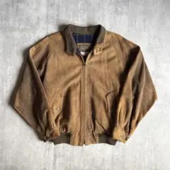 【90s vintage】レザースイングトップ　ブルゾン　ヌバック　本革　短丈