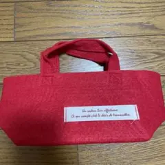 赤いフェルトトートバッグ
