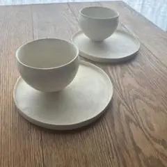 新品未使用 オノエコウタさん白い陶器オーバル皿 大2枚セット オノエコウタのオーバル皿（2種） - poooL (online shop)