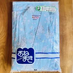 おねまき 水色 M 綿100% 花柄 上下セット 和風ルームウェア 日本製