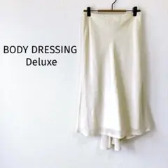 Z【ボディドレッシングデラックス】フレアスカート ヘムカット ミモレ丈 日本製