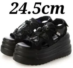 今季新作 yosuke 24.5cm 厚底スポーツサンダル ブラック