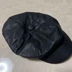 ブラック レザー キャスケット