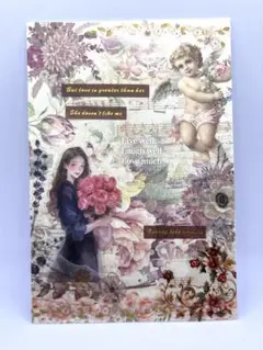 ヴィンテージ風アートイラスト絵画　ジャンクジャーナル【完成品】