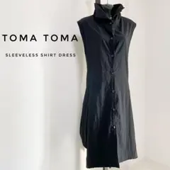 TOMA TOMA ノースリーブシャツワンピース　ロング　黒