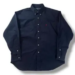 90s ラルフローレン ボタンダウンシャツ ネイビー XL BLAKE 古着