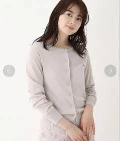 INDEX コットンアセテート丸首カーディガン