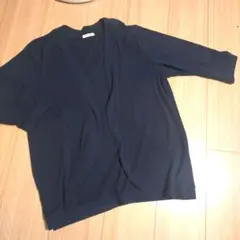 GLACIER ネイビー カーディガン Lサイズ　ラウンド