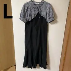 しまむら　ハドソンハニー　フロントリボン　フリル　ワンピース