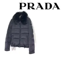 PRADA 28D061 プラダスポーツ ロゴプレート アライグマファー ダウン