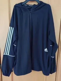 adidasナイロン パーカー 黒XL