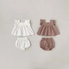 【新品未使用】韓国子供服 セットアップ レース フリル 女の子 ベビー