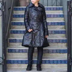 BURBERRY バーバリーフレアベルテッドダウントレンチコート