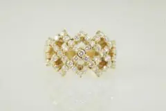 キラキラshop 天然ダイヤモンド 1ct イエローゴールド リング