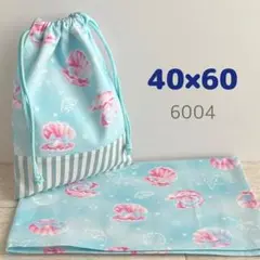 給食セット★シェルパール・水色★40×60小学校ランチョンマット＆給食袋
