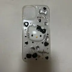 ハローキティ 立体デザイン iPhoneケース　モノクロ