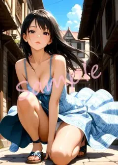 d538 高画質 A4 ポスター イラスト 美女 アニメ コスプレ