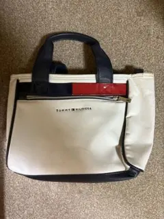 TOMMY HILFIGER トートバッグ ホワイト/ネイビー/レッド