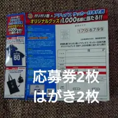懸賞応募 赤城乳業 ガリガリ君×アディダス サッカー日本代表 応募券・ 葉書2枚