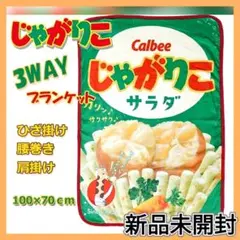 じゃがりこ 3WAY ブランケット お菓子柄 フランネルひざ掛け(新品タグ付き)