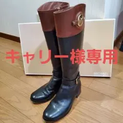 マイケルコース ロングブーツ ブラックu0026ブラウン 乗馬ブーツ 24.5cm