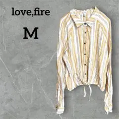 love,fire【M】ラブ・ファイア オレンジストライプシャツ カジュアル