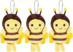 おそろいに❣️ ミツバチ ぬいぐるみ キーホルダー 蜂 バックチャーム 3個