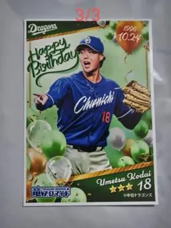 【最終価格】梅津晃大 竜ブロマイド4 Birthday