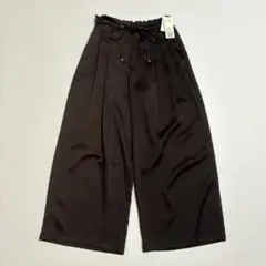 【新品タグ付き】stola. ウエストギャザーテロパン 近年モデル L ブラウン