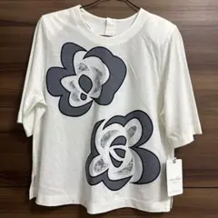 【未使用】半袖　レディース　カットソー　フリーサイズ　花柄　日本製