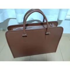 【新品未使用】ビジネスレザーファクトリー スリムビジネスバッグスクエア ブラウン