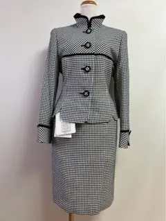 タグ付き未使用 　定価約5万円　千鳥格子 モノトーン ツイード セットアップ