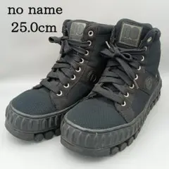 no name ノーネーム ハイカットスニーカー 厚底 黒 25.0cm