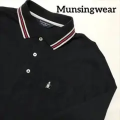 【マンシングウェア】メンズ 長袖ポロシャツ ゴルフ 鹿の子 Mサイズ