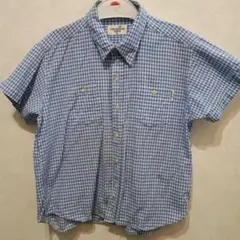 フェリシモ　FELISSIMO 半袖シャツ ギンガムチェック　120cm