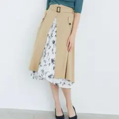 TONAL ニュアンスフラワー2WAYプリーツスカート　38