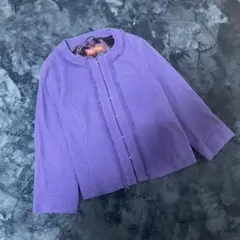 Max Mara マックスマーラ ノーカラージャケット カーディガン 青 XL