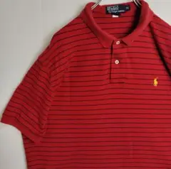 Polo by Ralph Lauren XL ポロシャツ レッド/ストライプ