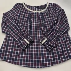 PAGEBOY チェック柄長袖トップス　袖リボン