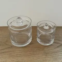 ガラスキャニスター蓋付き2個セットキャトルセゾン