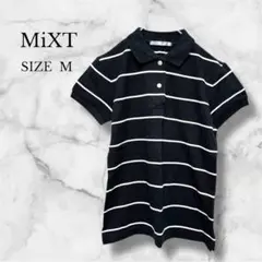 ✨美品✨ ミクスト ポロシャツ Tシャツ ボーダー 大人可愛い カジュアル M