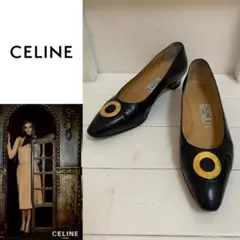 OLD CELINE オールドセリーヌ ITALY製 サークルロゴ装飾 パンプス