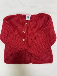 PETIT BATEAU 赤 カーディガン 12m/74cm
