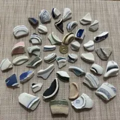 １９. シーグラス ☆ シー陶器 ☆　高台アート　素材
