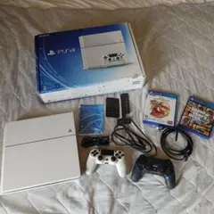 ホワイト PS4 本体 コントローラー2個 ゲームソフト付き